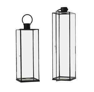 Faroles Altos de Vidrio en Oferta, Faroles de Estilo Moderno para Decoración de Bodas, Precio de Mayoreo, Lámpara de Huracán de Metal - Product Image 1