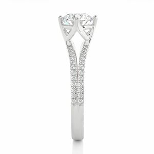 แหวนหมั้นเพชรก้านแยกกลมสำหรับผู้หญิง - Product Image 2