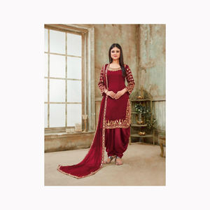 Super Hit Collection Heavy Fox Georgette Bordado y Stone Work Traje Salwar de seda pakistaní para mujer con vestido pakistaní - Product Image 3