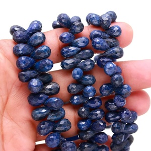 Lapis Lazuli perles à facettes larme naturel Lapis Lazuli gouttes Briolette perle pour bijoux collier pendentif boucles d'oreilles fabrication - Product Image 5