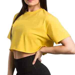 Camiseta Corta Deportiva para Mujer, Verano, Transpirable, Poliéster/Algodón, Personalizable - Product Image 1