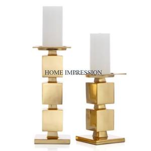 Bougeoirs de différentes tailles en métal doré poli pour la décoration intérieure Accessoires de table Cadeaux de mariage éclaircissants Bougeoirs - Product Image 5