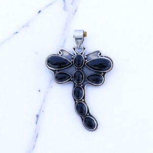 Collier pendentif papillon en onyx noir naturel, argent sterling 925, bijoux fins, cadeau pour femme - Product Image 2