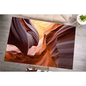Tapis imprimé paysage naturel Antelope Canyon, décoration de salon, tapis imprimé, tapis doux non tissé - Product Image 1