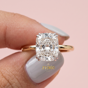 แหวนหมั้นทองคำ 18K ทรงคุชชั่นคัทแบบเม็ดเดี่ยว - Product Image 5
