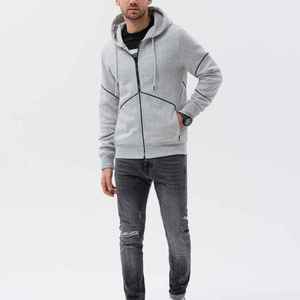Top Trendy Custom Logo Men Puff Printing 380gsm Digital Printing Winter Embroidery Oversized Zip Hoodie - Product Image 4