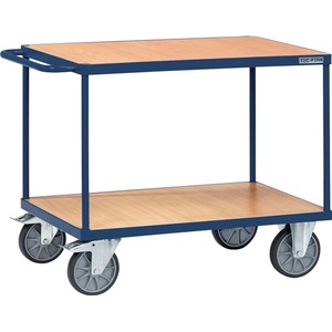TECWERK Heavy-Duty Table <b>Trolley</b> with 2 Loading <b>Platforms</b> 1000 X 600 mm 600 kg Capacity Sapphire Blue - Product Image 1