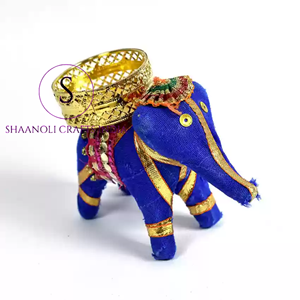Portavelas de elefante decorativo festivo único hecho a mano para decoración del hogar Puja y usos de regalos - Product Image 5
