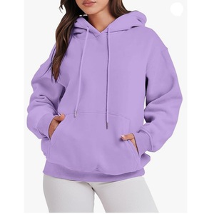 Femmes décontracté polaire doublé pull à capuche hiver chaud respirant élégant réglable cordon avant Logo imprimé techniques - Product Image 1