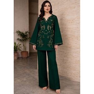 URAIB EMB Casual Fitness Suit 2 PCS One <b>Set</b> Including Top Shorts XS 6XL Loose Fit Crepe <b>Knitting</b> Jersey Fabric Daily Print - Product Image 4