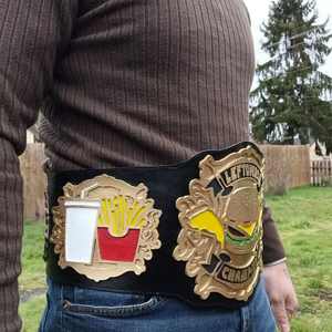 Ceinture de championnat personnalisable Plaques métalliques durables de haute qualité Poids léger Couleur personnalisée Logo personnalisé Gravure personnalisée - Product Image 1