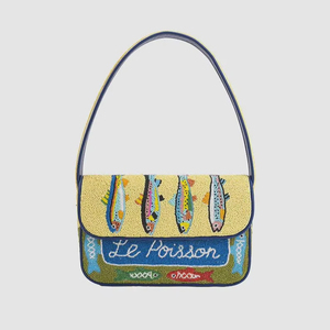 Multicolor Glass Beads Handmade Indian Handicraft Bag Handle Handheld Casual Hand Bag Baguette Bag Customizable Beads Color MS - Product Image 1
