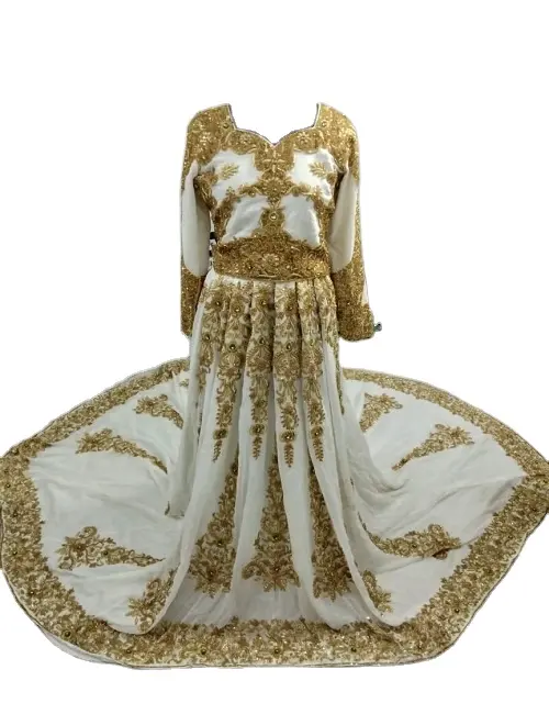 Gaun Indah Pakistan Gaun Warna Putih Gaun Pernikahan Pakistan Bersulam Tangan Berat Anda Dapat Menyesuaikan Dalam Warna Apa Pun