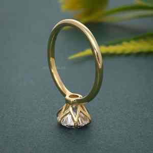 Élégant IGI Certifié VVS 1Ct Lab Grown Diamant Plaqué Or 925 Argent 6 Prong Solitaire Bague de Fiançailles Fine Bijoux Pour Femmes - Product Image 5