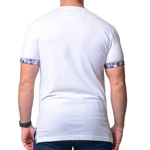 Nueva camiseta de talla grande a la moda para hombre, camiseta personalizada de manga corta sólida con cuello en V, diseño personalizado, camisetas informales de moda con cuello en V Ringer - Product Image 4