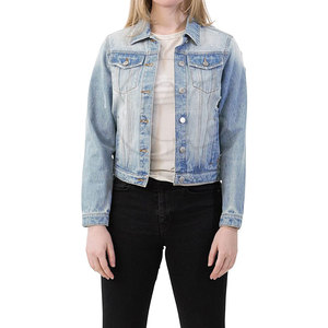 Chaqueta vaquera para uso en exteriores para mujer, chaqueta vaquera de diseño único para mujer, chaqueta vaquera de color sólido para mujer - Product Image 1