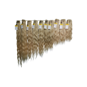 Extensions de cheveux indiens de qualité supérieure bon marché (couleur claire) cheveux humains remy vierges crus temple - Product Image 5