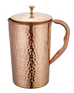Jarra de Agua Clásica de Cobre Pulido con Asa Curva y Tapa Hermética para Almacenamiento de Agua Pura y Saludable - Product Image 2
