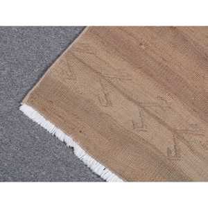 Tapis Kilim turc vintage 1,5x4,1 pi (47x126 cm), tapis en laine marron camouflage - Product Image 5