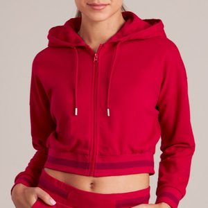 Sudadera Corta de Punto para Mujer, con Logotipo Frontal, Informal, de Algodón, para Entrenamiento, con Logotipo Personalizado, Nuevo Diseño - Product Image 1