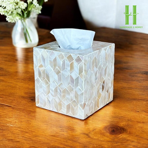 Tendance chaude nacre boîte de papier de soie Rectangle porte-boîte vadrouille fait à la main en gros fournisseur du Vietnam - Product Image 4