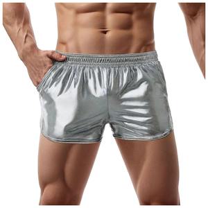 Ropa interior sexy para hombre, novedad de 2025, pantalones cortos de cuero brillante, pantalones cortos de playa brillantes de tres colores con cintura elástica informal para hombre, pantalones cortos de gimnasio - Product Image 1