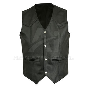 Buena calidad 100% cuero hecho moda chaleco precio razonable hombres ropa cuero chaleco para la venta - Product Image 1