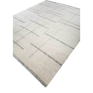 Alfombras de Lana Tejidas a Mano Contour Ivory 9x12 Rectangulares Geométricas Jacquard de Algodón Orgánico y Yute para Uso Doméstico con Pelo de Alta Densidad - Product Image 2