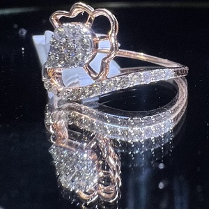 แหวนทอง14K & 18K แท้สำหรับการหมั้นและแต่งงานที่สวยงามเครื่องประดับเพชรธรรมชาติ - Product Image 6