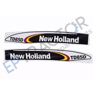 Kit de Adhesivos para Capó de Tractor New Holland TD85D, Juego de Adhesivos de Vinilo Negro - Product Image 3