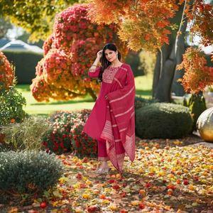 Élégant costume Salwar en coton de style Bollywood pour femmes Broderie classique par Antra Lifestyle Vêtements indiens et pakistanais - Product Image 1