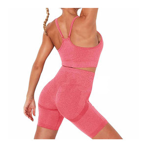 Color Tamaño Estilo OEM Sujetadores deportivos Algodón Gimnasio Fitness Yoga Wear Sujetador deportivo y pantalones cortos Conjunto para mujeres Premium - Product Image 3