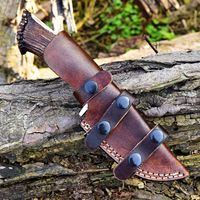Couteau de camping à lame fixe en acier Damas carbone de haute qualité AR KNIVES INDUSTRY, manche en corne de cerf de qualité industrielle, fabriqué à la main