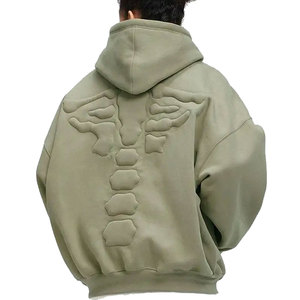 Sudadera con Capucha Gruesa 100% Algodón, Felpa, Talla Grande, Invierno, Lisa, Teñida, para Hombre, con Logotipo Personalizado en Relieve, 340g, Unisex, con Bolsillo - Product Image 2