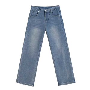 Fabrication personnalisée par Stitchmode Pantalon en denim droit intemporel de haute qualité Jeans amples - Product Image 5