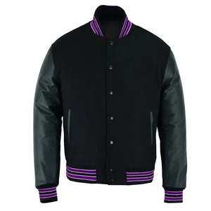 Chaquetas Varsity de Último Diseño para Hombre con Cuello Alto, Estilo Urbano Otoñal, 100% Lana, Antibacterianas, Logotipo Frontal Personalizado, Servicios OEM - Product Image 1