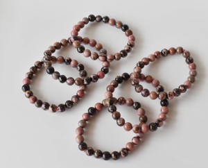 Wholesale Premium Rhodonite Polished 8mm Round Crystal <b>Healing</b> <b>Bracelet</b> for Meditation Jewelry - Product Image 2