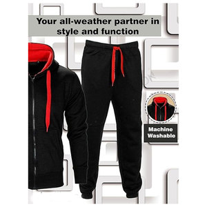 Conjunto Deportivo Informal para Hombre, de Forro Polar, con Sudadera con Capucha y Cremallera en Contraste, Pantalones Deportivos a Juego, Transpirable, 100% Poliéster - Product Image 6