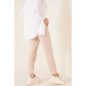 Pantalon en pierre de jambe maigre de taille élastique pour femmes Pantalon palazzo classique respirant String Detail Froissé Technics Pantalon crayon - Product Image 4