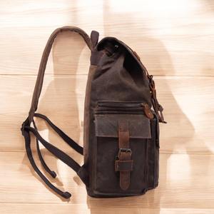 Leather Canvas Luxury Backpack Retro Design Lightweight Large Capacity Outdoor Travel School <b>Laptop</b> <b>Rucksack</b> Bulk Supplier - Product Image 4
