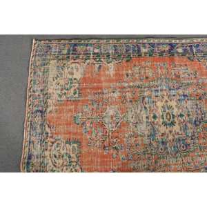 Alfombra turca Vintage clásica naranja Beige 5'9 \ "X 9 '1 \" Rectángulo Patchwork lana poliéster látex para vivir elegante Tabriz - Product Image 3