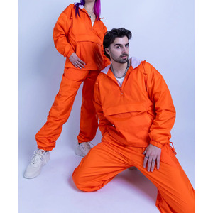 Survêtement en nylon décontracté à capuche durable pour vêtements de sport d'extérieur unisexes-Coupe-vent de couleur unie - Product Image 6