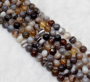 Botswana Agate a 8mm Round Beads Gemstone Decoration Colorful Natural Stone Anshul Impex - Product Image 1