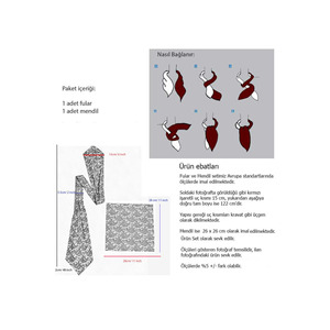 Beige Gold Patterned Natural Viscose Men's Accessory <b>Set</b> <b>Square</b> Shawl and Handkerchief - Product Image 1