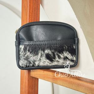 Usine directe personnalisé cheveux en cuir de vachette portefeuille de luxe dame porte-monnaie en cuir véritable porte-carte et porte-monnaie pour les femmes - Product Image 1