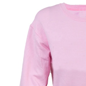 Sudadera de Cuello Redondo Personalizada de Algodón y Poliéster Rosa con Estampado Bordado para Hombre y Mujer - Product Image 2