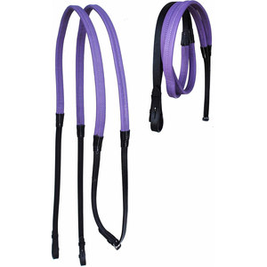 Rênes d'entraînement anglais de haute qualité pour l'équitation en cuir noir avec poignée en caoutchouc antidérapante rênes d'école flexibles souples - Product Image 1