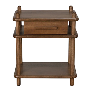 Modern Solid Wood <b>Bedside</b> Table with Drawer and Open <b>Shelf</b> Minimalist Wooden Nightstand for Bedroom Hotel Apartment - Product Image 1