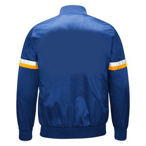 Veste universitaire en satin OEM de haute qualité pour hommes, blouson bombardier boutonné et confortable - Product Image 4