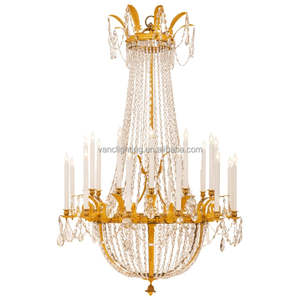 Lustre en ornement <span class=keywords><strong>de</strong></span> style français, grand chandelier en cristal, luxueux pour résidence, palais, villa, 24 ampoules, personnalisable - Product Image 1